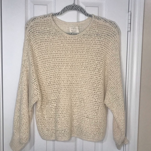 Billabong Crew Neck Cream Knit Sweater - Picture 2 of 7